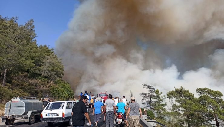 Marmaris’te alevlerle savaşta inanılmaz görüntüler